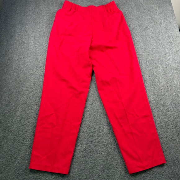 Sag Harbor Vintage Red High Waisted Pleated Straight Leg Dress Pants Womens 14 - Picture 2 of 10